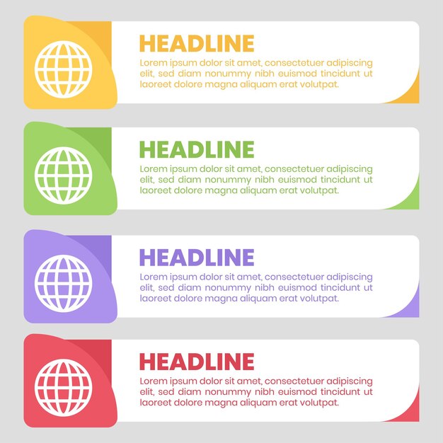 lijstsjabloon in infographic vorm voor presentatieontwerp