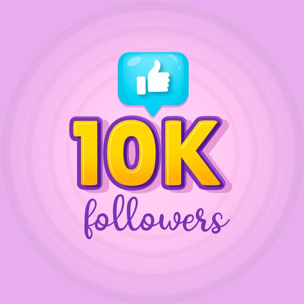 Like 10k social media followers template Premium Vector