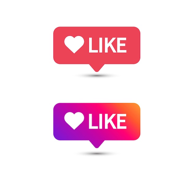 Вектор Кнопка «нравится» на белом фоне значок приложения для социальных сетей