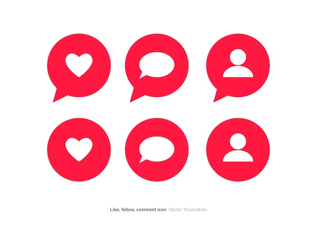 Vector like comment follow icon design vector illustration