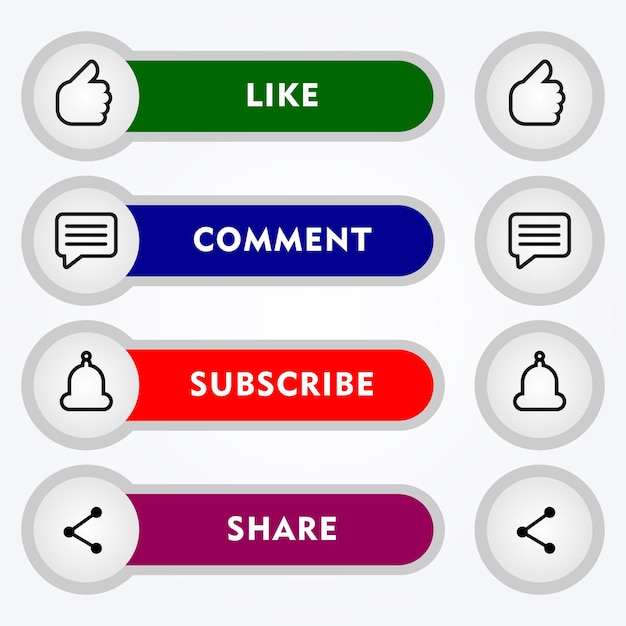 Like comment share subscribe button icon Vector design