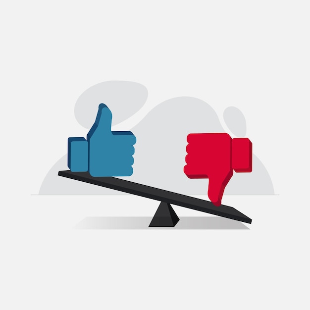 Vector like and dislike balance design vector illustration