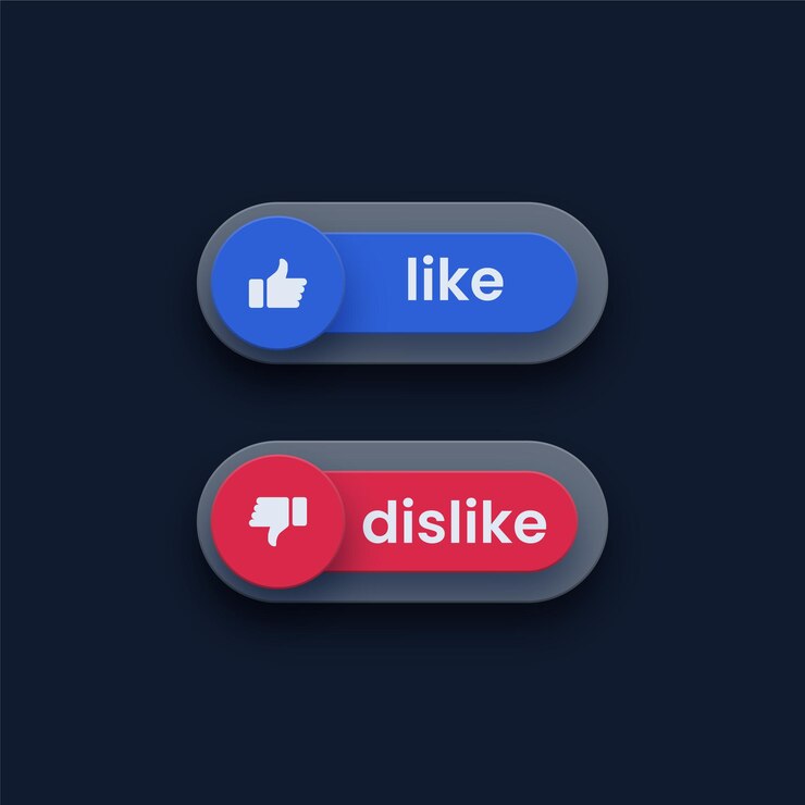Vector like and dislike buttons