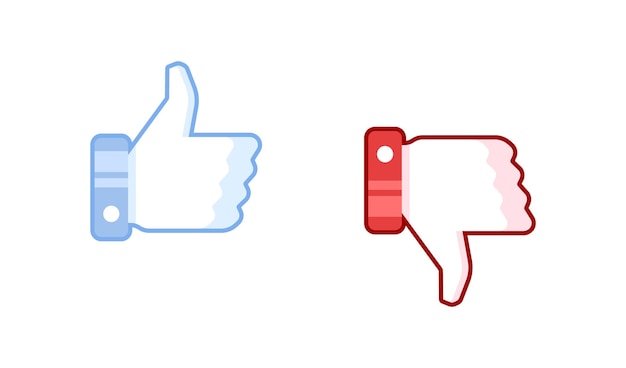 Like and dislike icons Flat style Vector icons