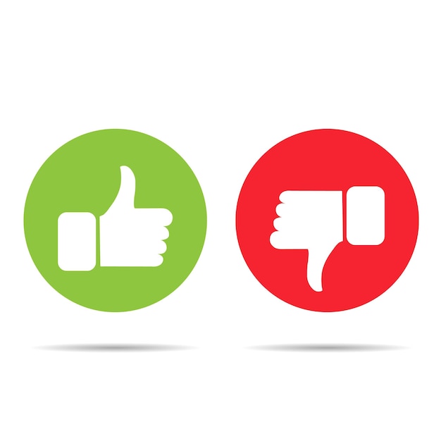 Vector like dislike thumb up and down isolated icon