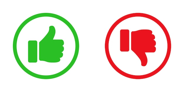 Vector like dislike thumbs icon set
