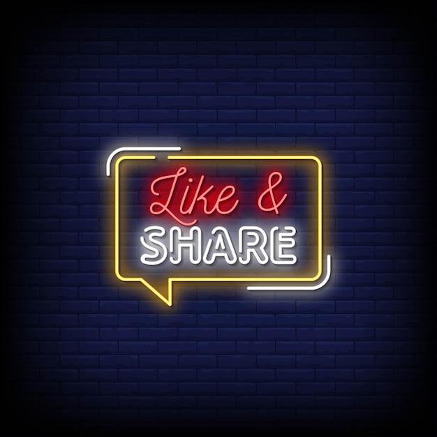 Like en deel neon signs style text