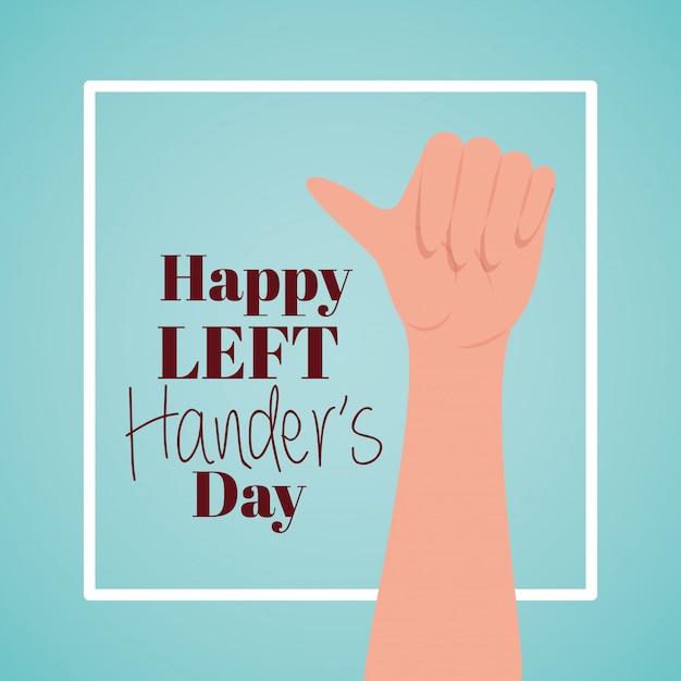 Like hand with happy left handers text
