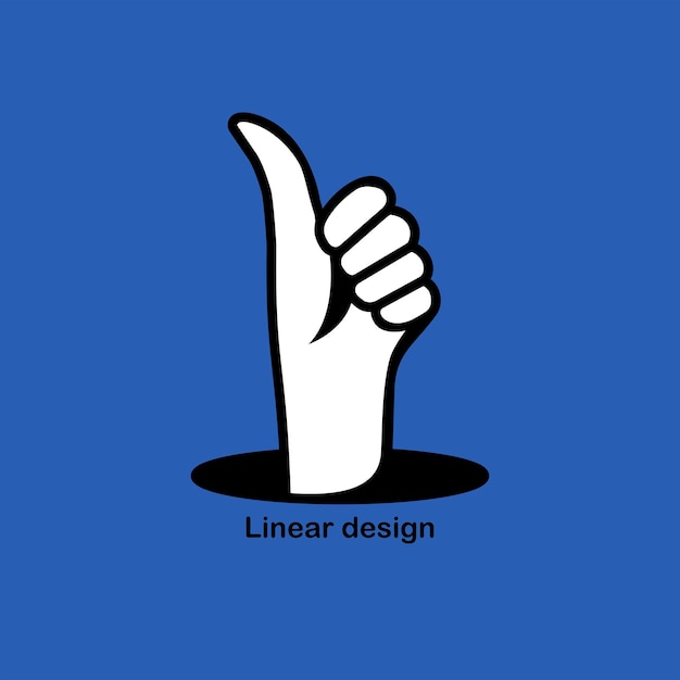 Vector like icon black line design thumb up symbol