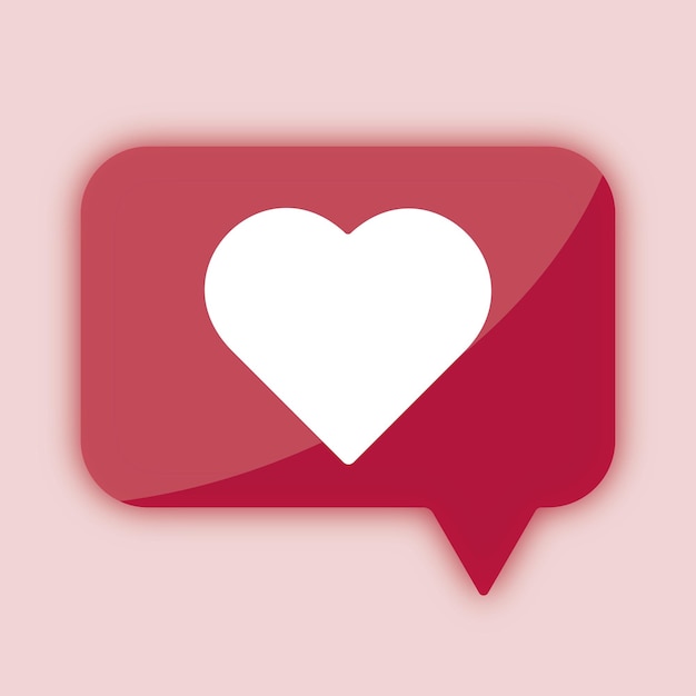 Vector like icon heart red social media