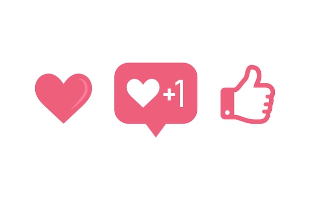 Vector like icon notification heart for social network vector illustration