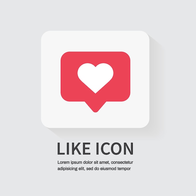 Икона Like на белом фоне Икона приложения социальных сетей Векторная иллюстрация