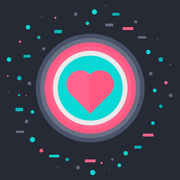 Vector like icon with heart