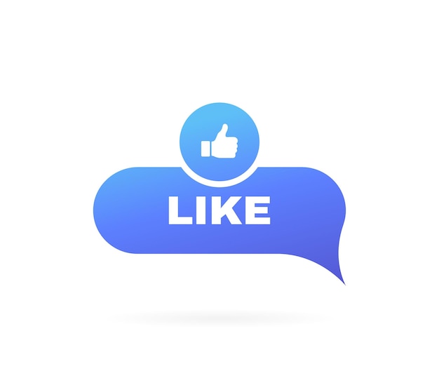 Like-knop Duim omhoog label op een witte achtergrond Social media iconen Moderne vectorillustratie