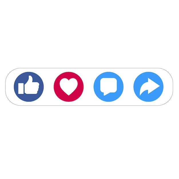 Vector like love comment share social network icon