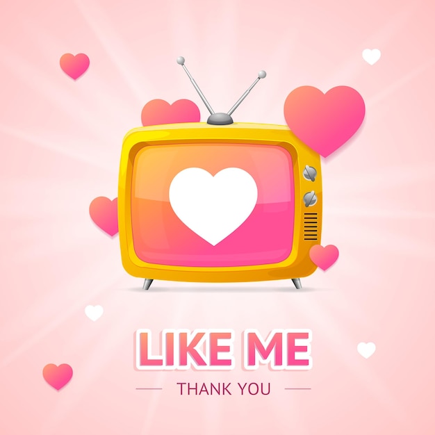 Like Me Bedankt Social Media Concept Vector