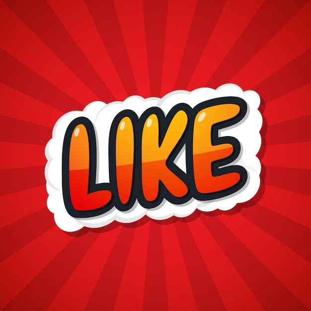 Like. message poster comic speech bubble