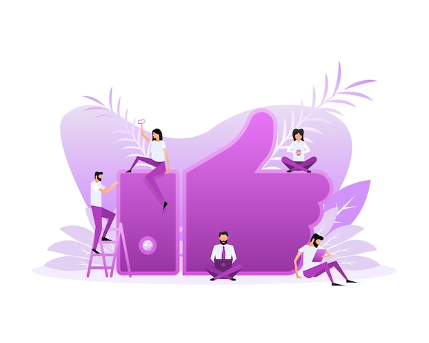 Vector like people social media marketing smile icon hand up
