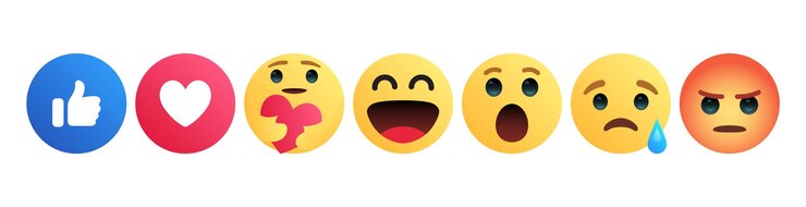 Vector like react emoji icon set vector illustration