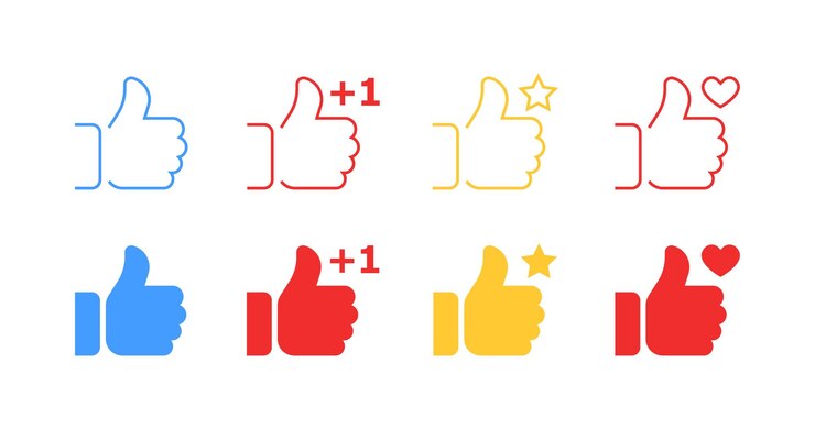 Like set icons Flat style Vector icons