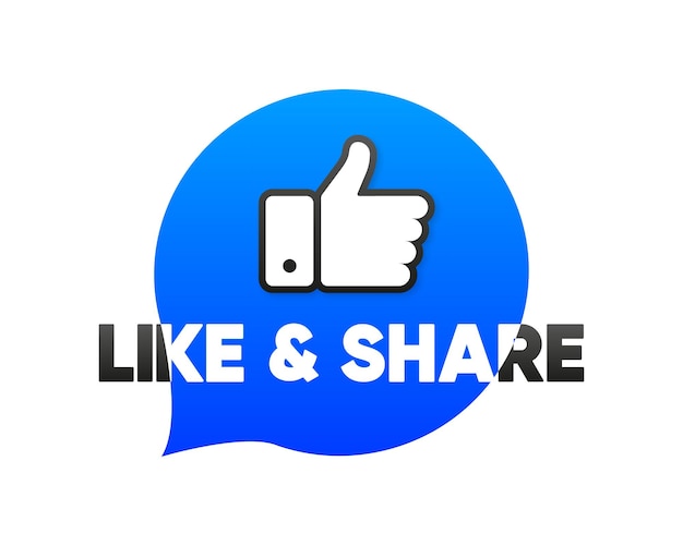 Like and Share banner The thumbs up Social media concept Button Icon of Social Media Vector illustration