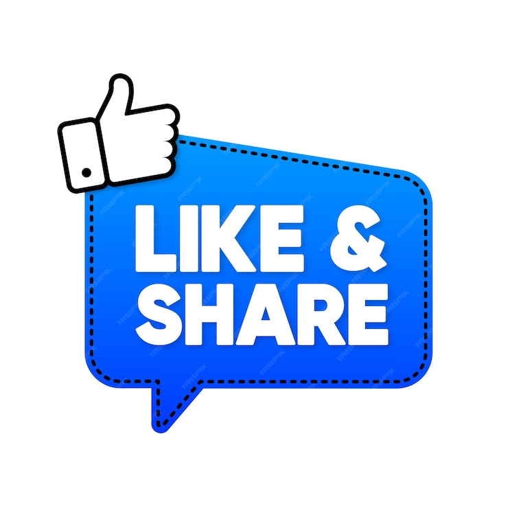 Premium Vector | Like and share banner the thumbs up social media ...