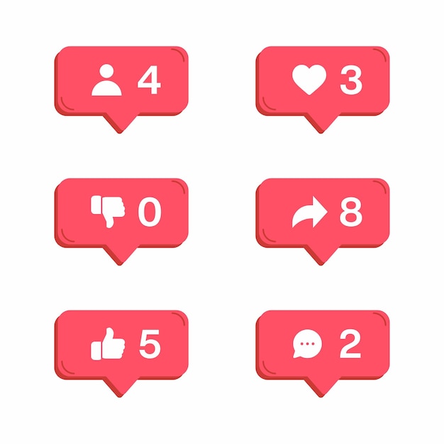 Vector like share comment icon set vector