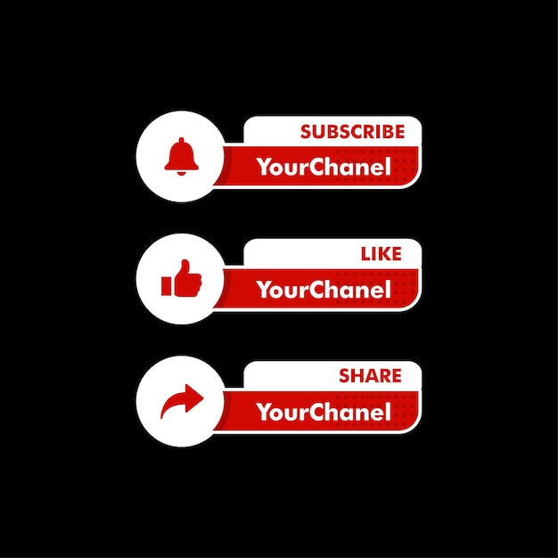 like, share, subscribe, icon in vector for social media