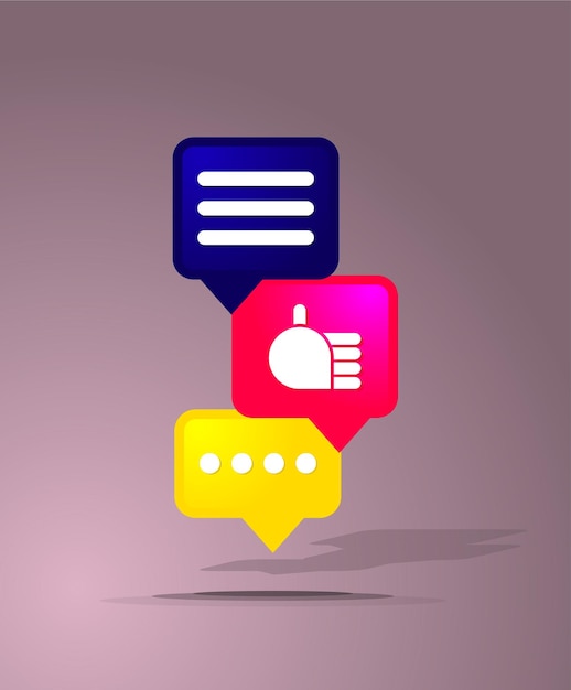 Like speech chat message bubble premium vector icon