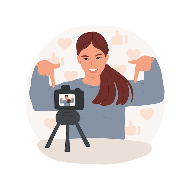 Like and subscribe isolated cartoon vector illustration