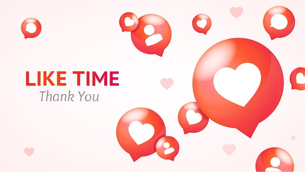 Like Time Concept Banner Card Background Vector