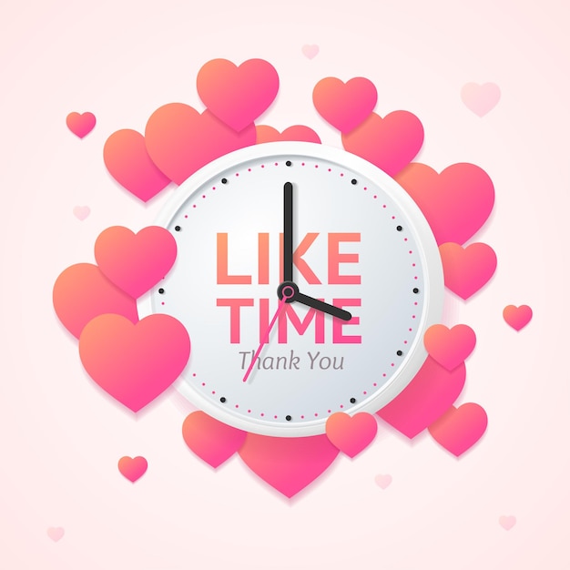 Like Time Concept with Realistic Detailed 3d Wall Clock Vector