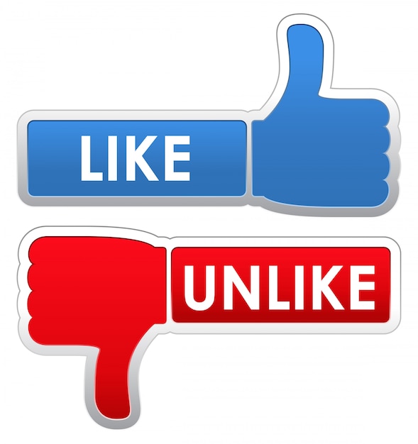 Like and unlike buttons