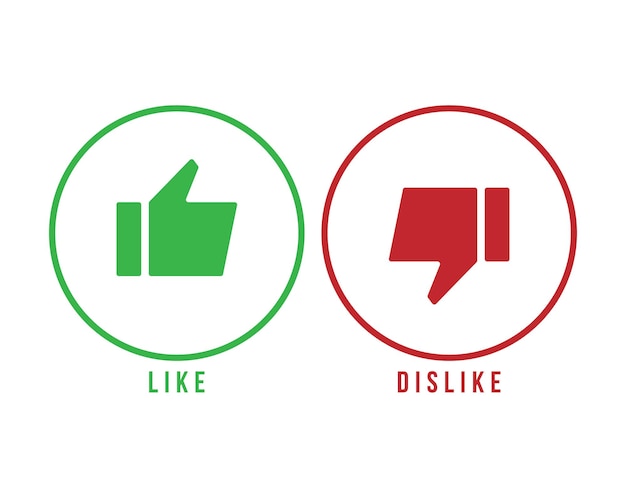 Like and unlike symbol Vector illustration Like and dislike symbol isolated on white