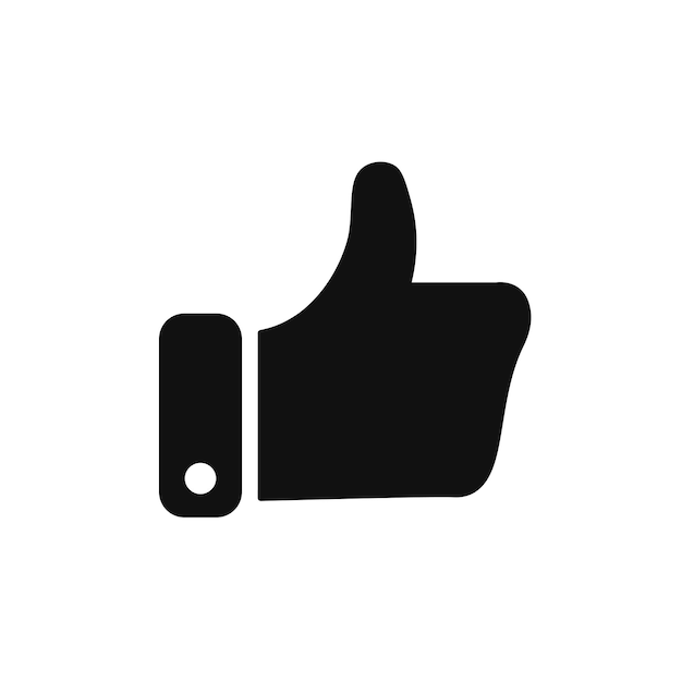 Like up icon Vector thumb up outline icon Hand good like silhouette symbol