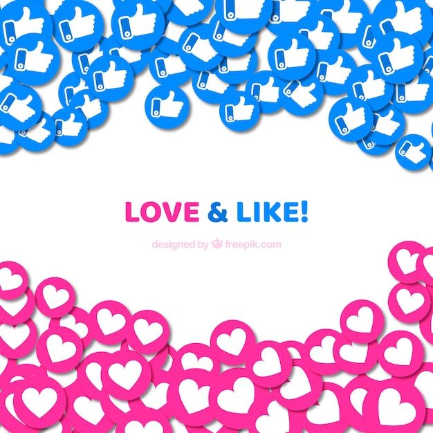 Likes and hearts facebook background