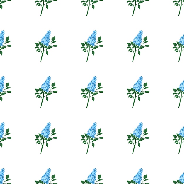 ライラックの枝 4 枚の花弁を持つカラフルな花ベクターのシームレスなパターン印刷に最適