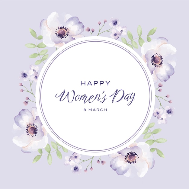 Lilac floral womens day background Free Vector