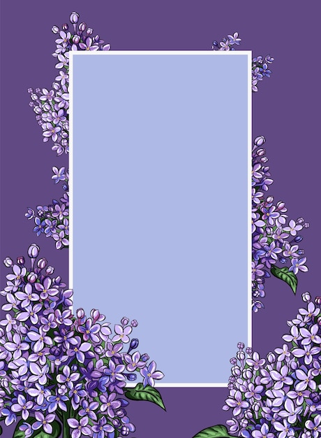 Lilac Flower Frame Vector Illustration