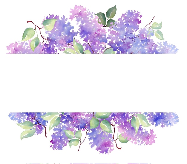 Lilac frame Watercolor Vector