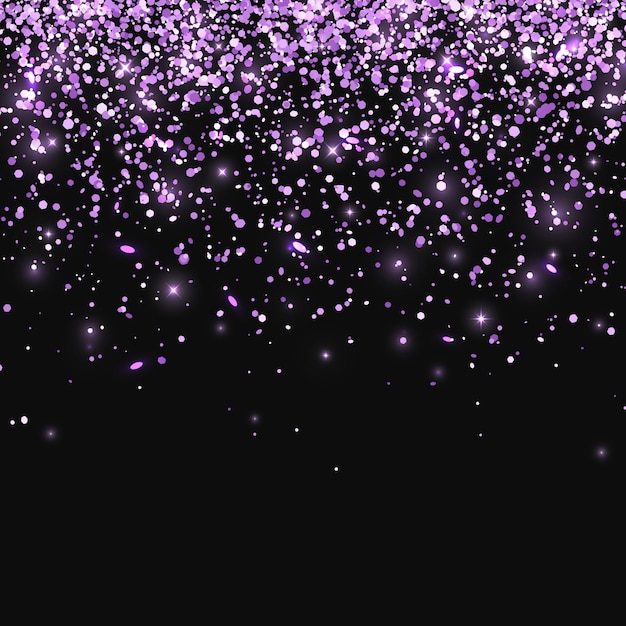 Lilac glitter on black background. Vector illustration