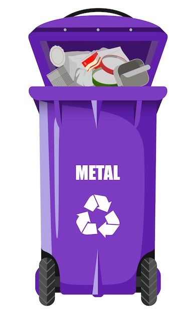 Lilac vector dumpster for metal