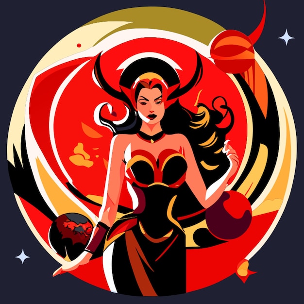 lilith in planet vector illustration