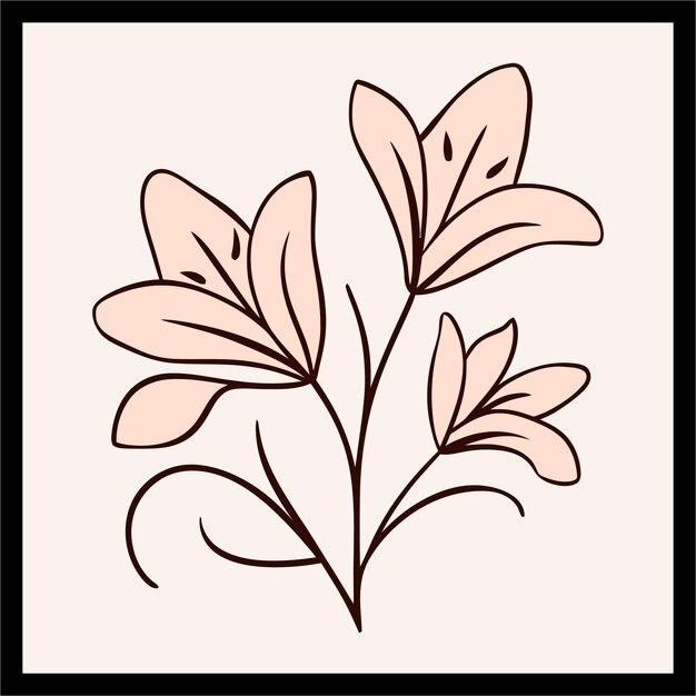 Lily color vector illustration