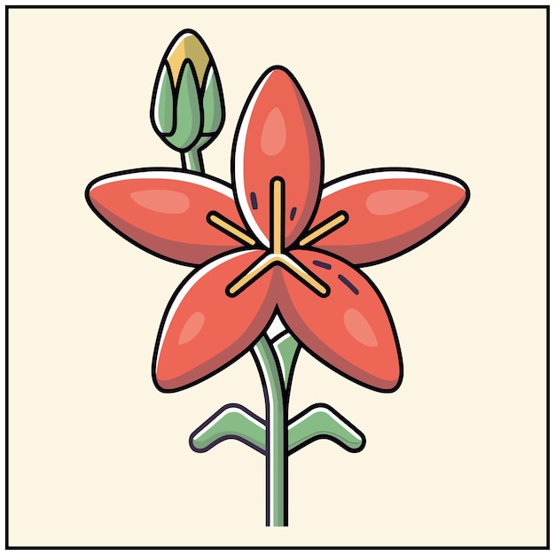 Lily color vector illustration