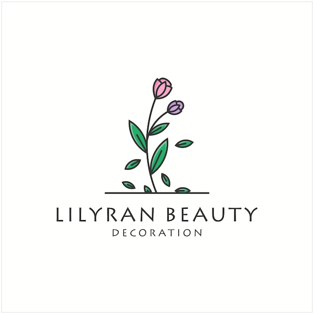 Lily flower beauty logo