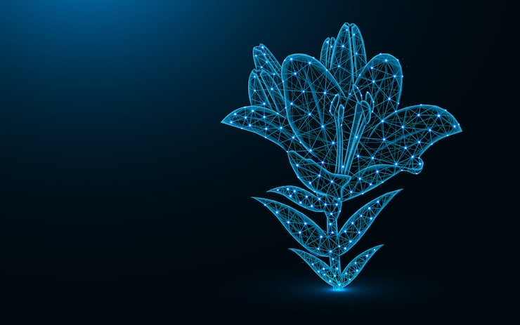 Vector lily flower low poly design
