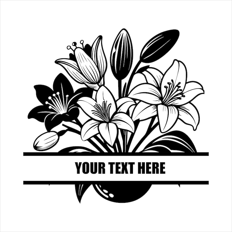Vector lily flower svg