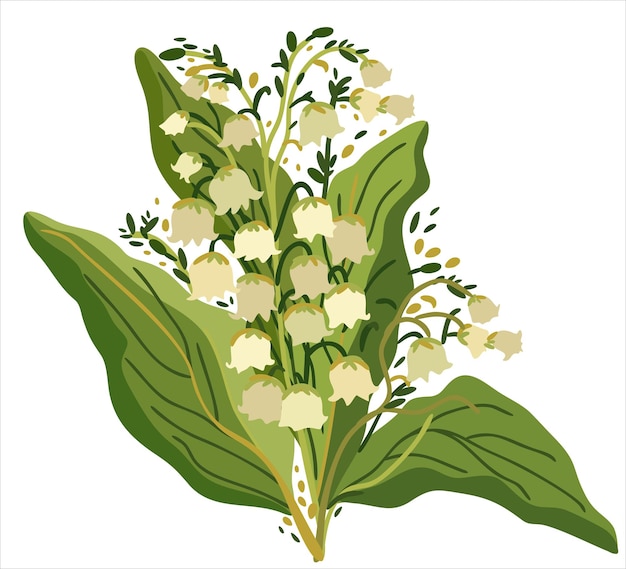 Lily of the valley Vector geïsoleerde illustratie