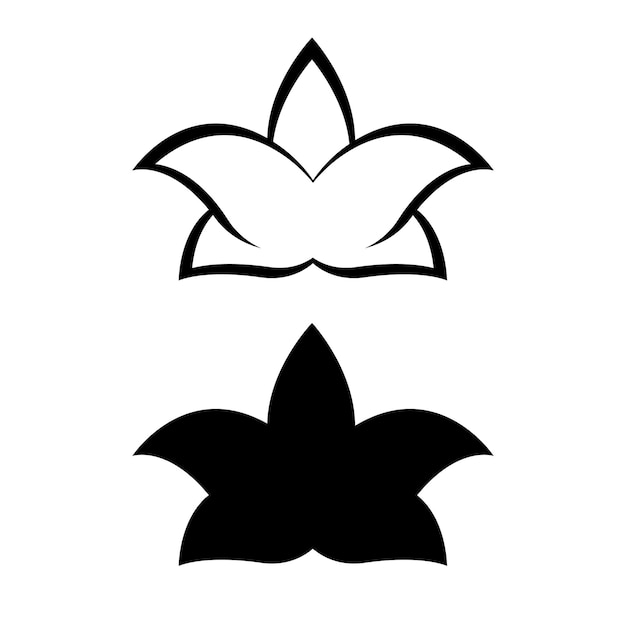 Силуэт лилии, логотип или татуировка, декоративный цветок на белом фоне. цветочная иллюстрация